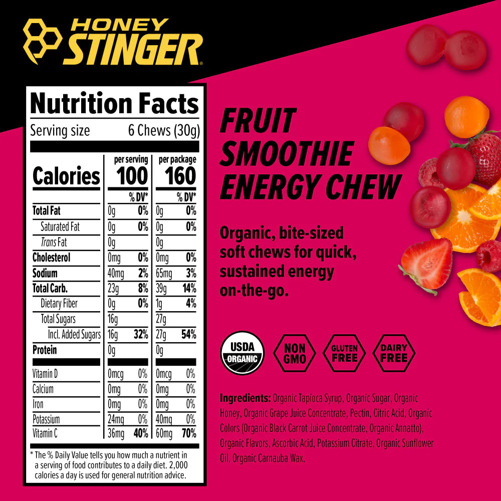 Honey Stinger - Organic Energy Chews - Pomegranate Passionfruit