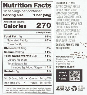 Skratch Labs - Energy Bar Sport Fuel - Peanut Butter & Strawberries