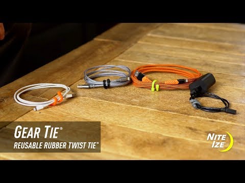 Nite Ize - Gear Tie Reusable Rubber Twist Tie - Black