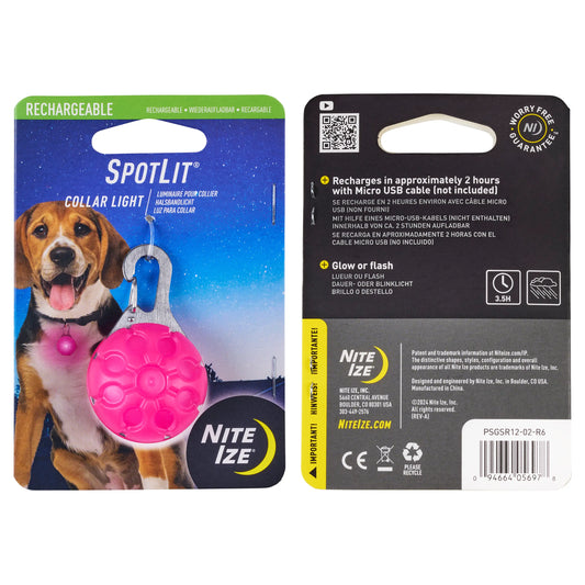 Nite Ize - Spotlit Rechargeable Collar Light - Pink