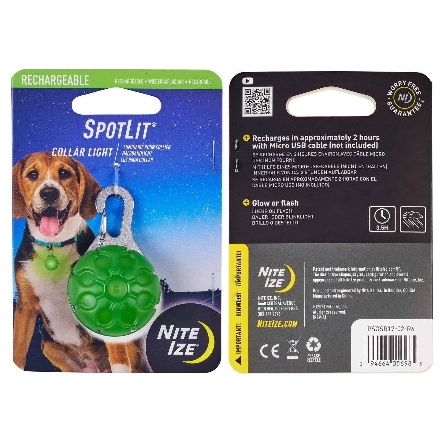 Nite Ize - Spotlit Rechargeable Collar Light - Green