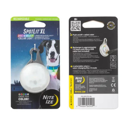 Nite Ize - SpotLit XL Rechargeable Collar Light - Disc-O Select
