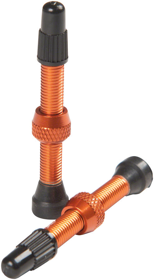Stans NoTubes - Alloy Valve Stems - 44mm, Pair, Orange - Orange