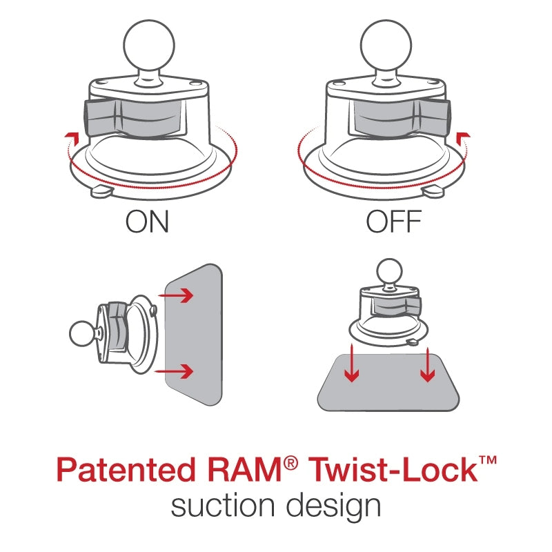 RAM Mounts - Twist-Lock Suction Cup Base with Ball