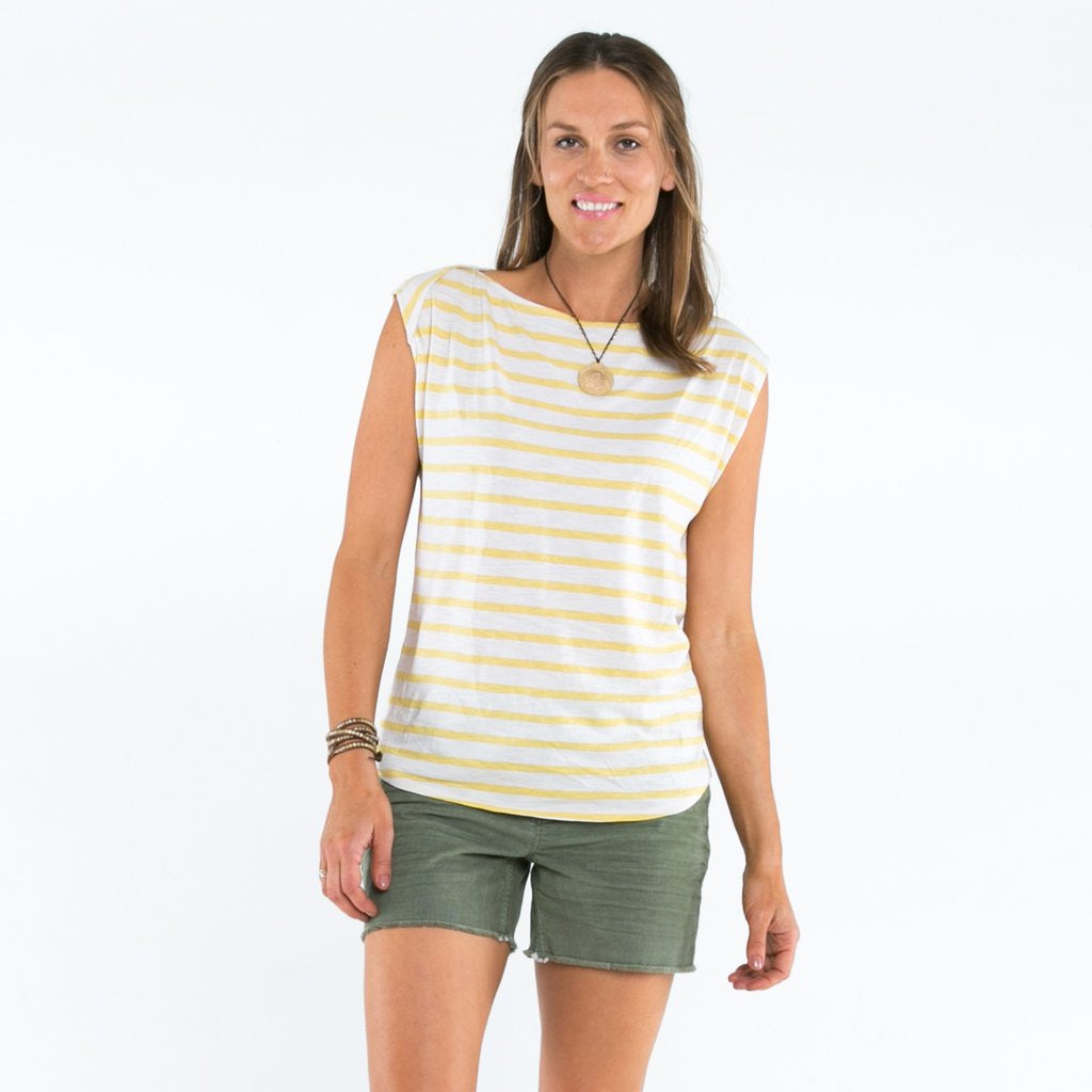 Carve Designs - Robins Top - Hibiscus Stripe