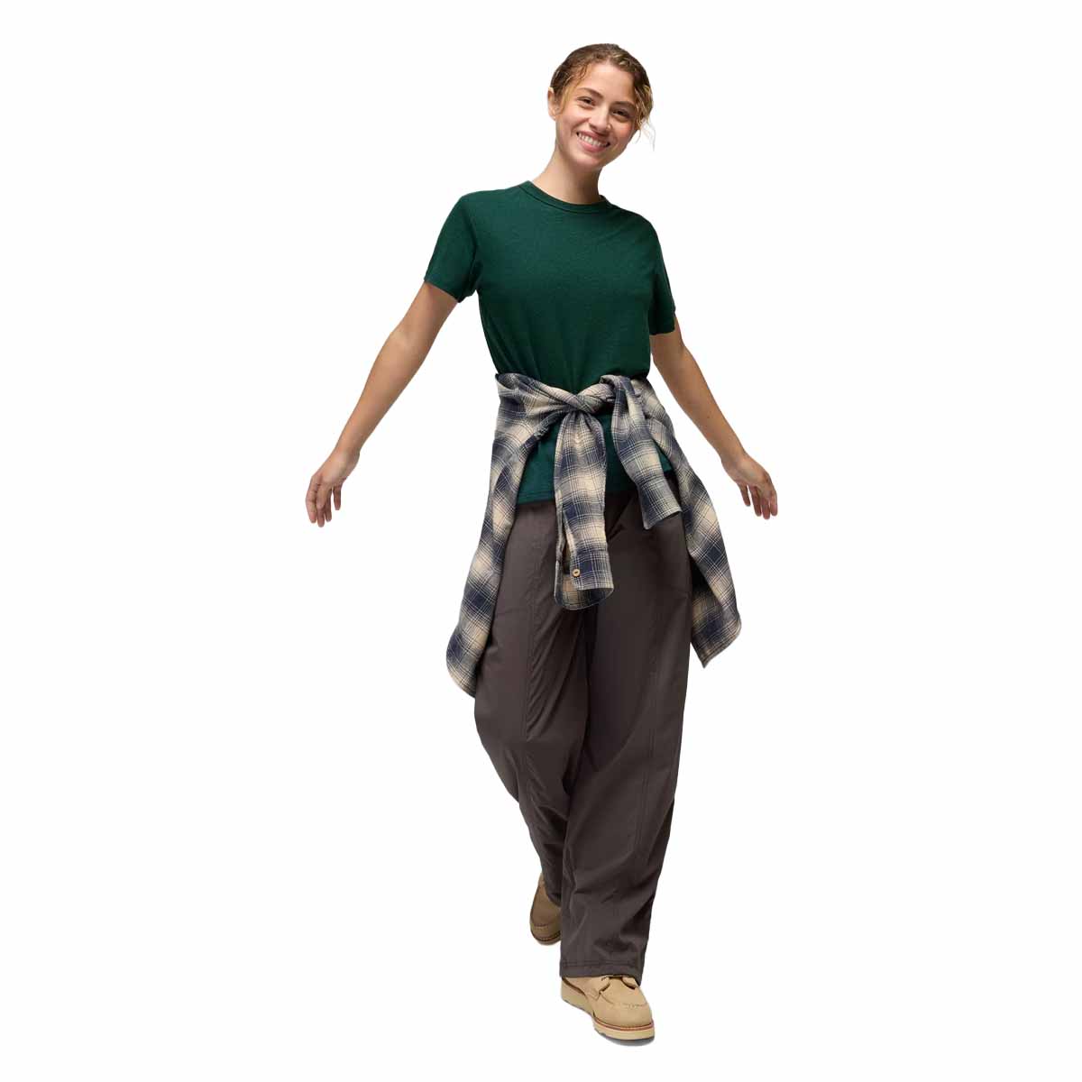 Prana - Cozy Up Short Sleeve Crew - Root Green