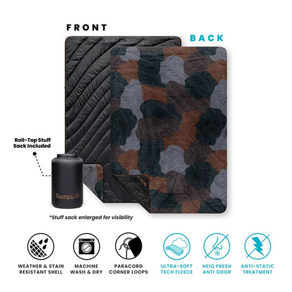Rumpl - Fleece Puffy Blanket - Puzzled Black