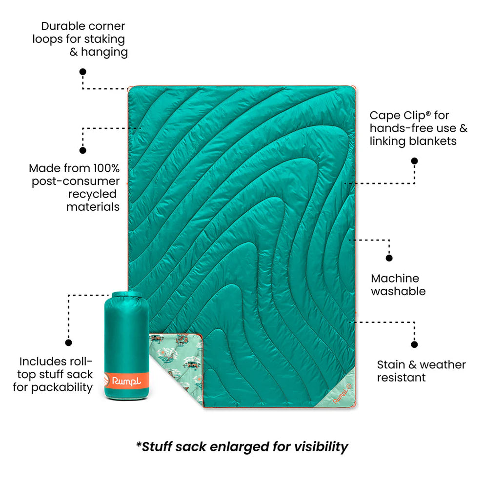 Rumpl - Original Puffy Blanket - Aqua Outer Banks
