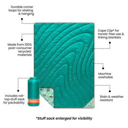 Rumpl - Original Puffy Blanket - Aqua Outer Banks