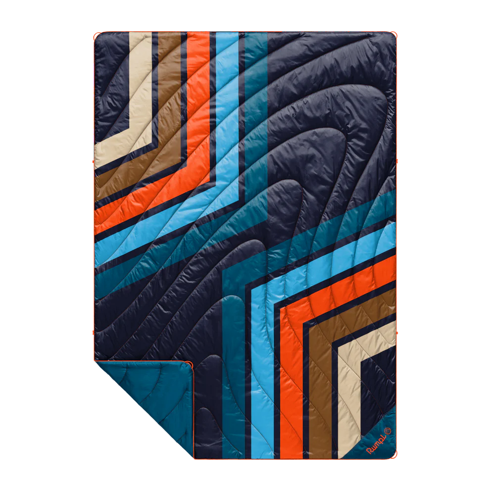 Rumpl - Original Puffy Blanket - Midnight Retro Stripes