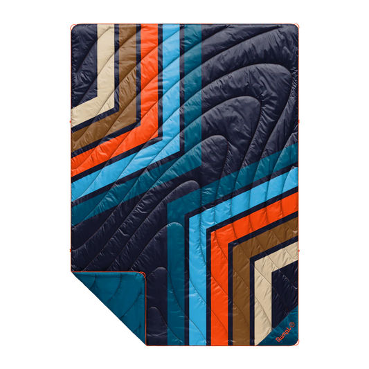 Rumpl - Original Puffy Blanket - Midnight Retro Stripes