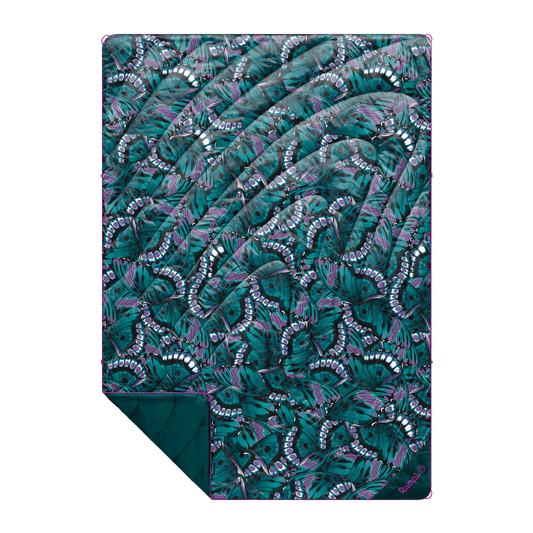 Rumpl - Original Puffy Blanket - Mint Green Butterflies
