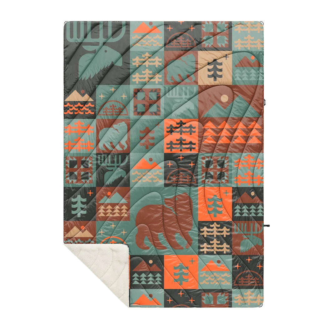 Rumpl - Sherpa Puffy Blanket - Forest Rays