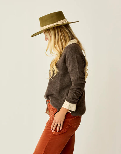 Carve Designs - Zella Merino Sweater - Espresso Heather