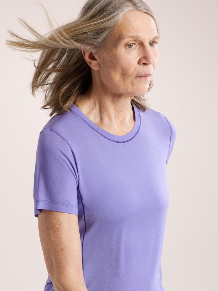 Arc'teryx - Lana Merino Wool Crew Short Sleeve Shirt - Women's - Moonstone