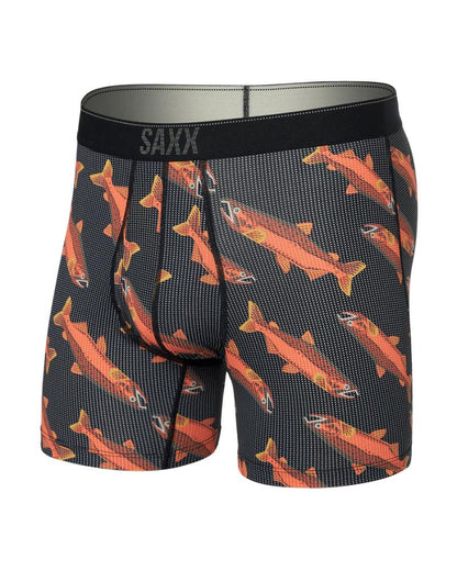 SAXX - Quest Quick Dry Mesh Boxer Brief Fly - Multi Fish Are Fly