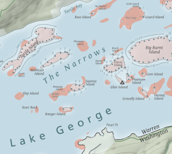 Green Goat Maps - Lake George Boating &Trails Map