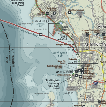 Green Goat Maps - Burlington, Vermont Outdoor Adventure Map