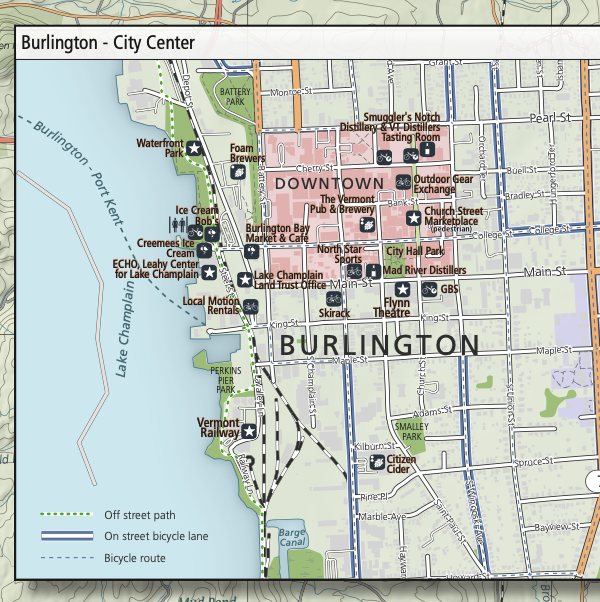 Green Goat Maps - Burlington, Vermont Outdoor Adventure Map