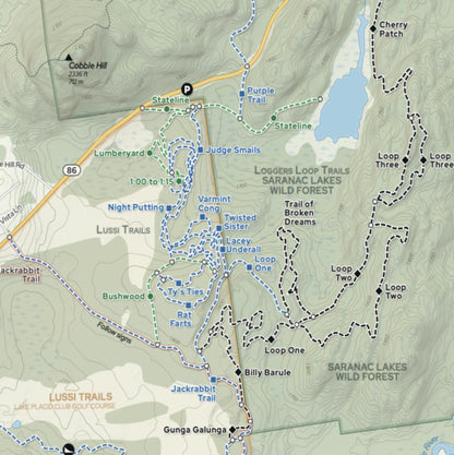 Green Goat Maps - BETA Mountain Bike Map (Lake Placid Area)