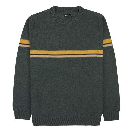 Jetty - Sebastian Striped Sweater - Charcoal