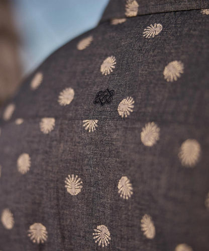 Sherpa - Newar Peacock Short Sleeve Shirt - Peetho
