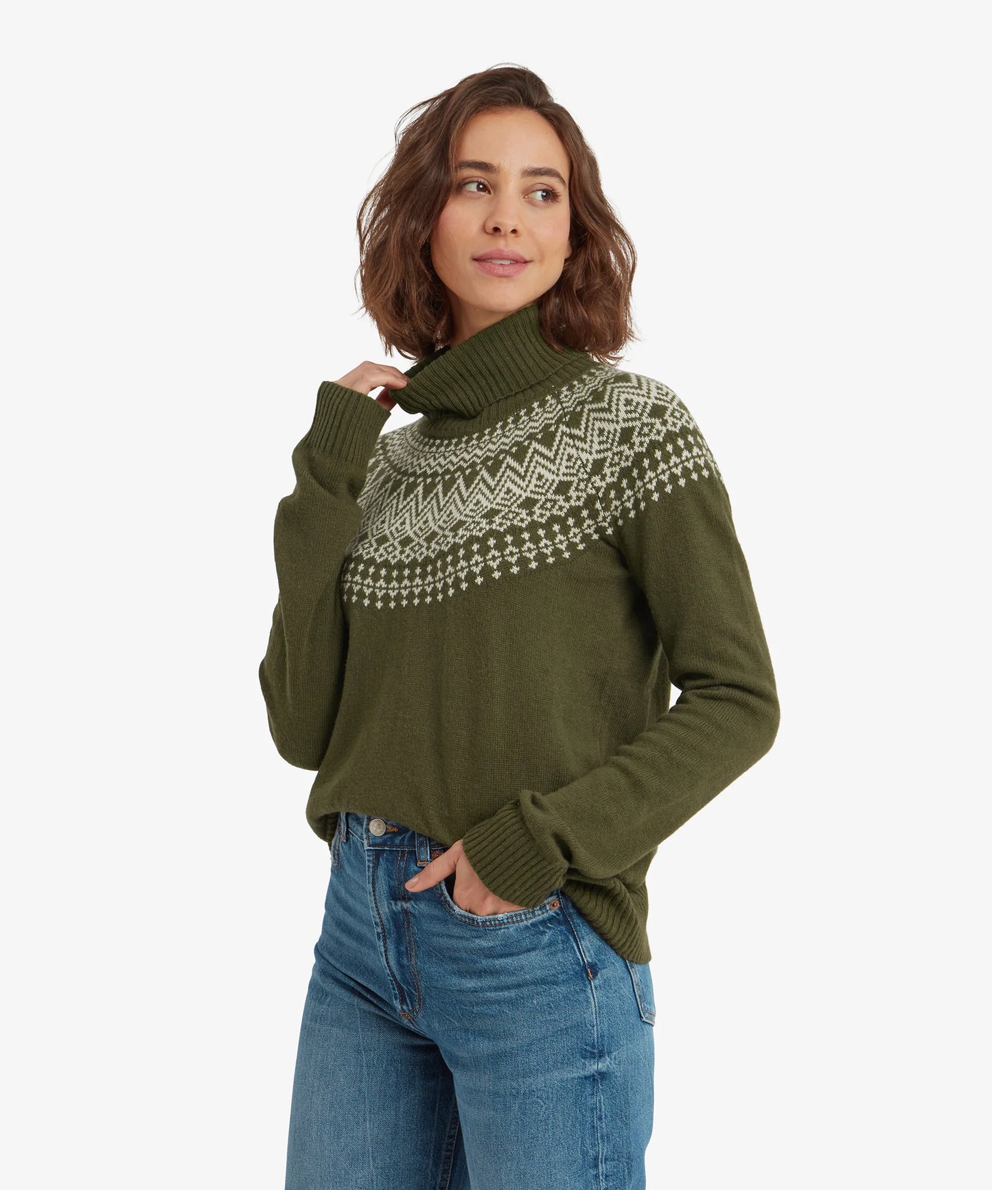 Sherpa - Camkilo Roll Neck Sweater - Evergreen
