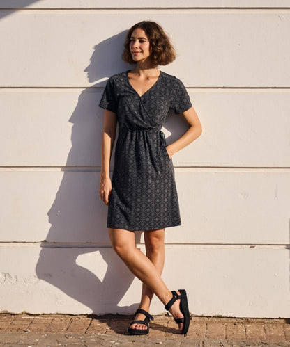 Sherpa - Neha Faux Wrap Dress - Black Sublime