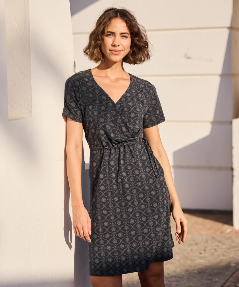 Sherpa - Neha Faux Wrap Dress - Black Sublime
