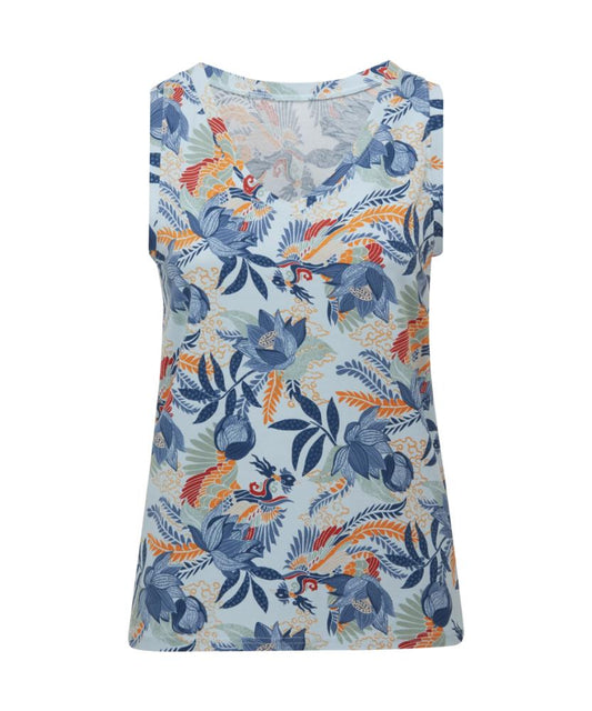 Sherpa - Neha V-Neck Tank - Seaport Blue Peacock