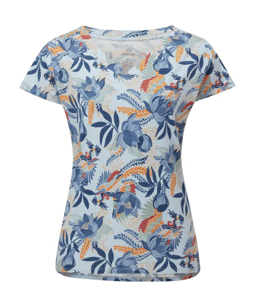 Sherpa - Neha V-Neck Tee - Seaport Blue Peacock