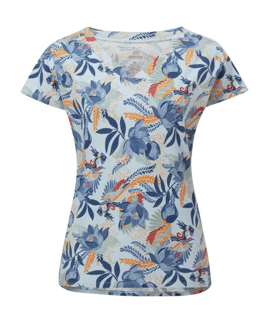 Sherpa - Neha V-Neck Tee - Seaport Blue Peacock