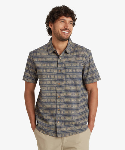 Sherpa - Khumbu Weave Short Sleeve Shirt - Rathee Blue