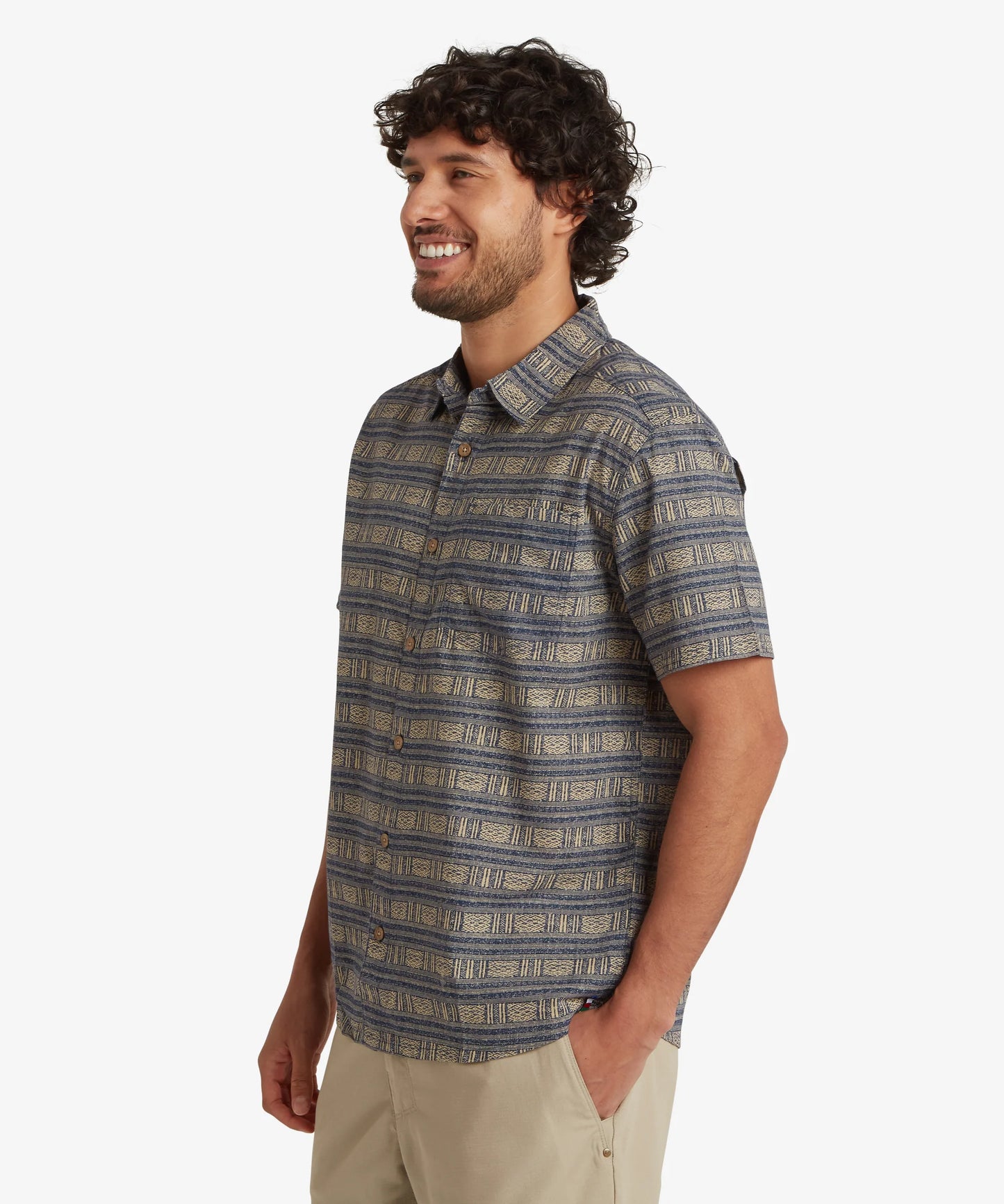 Sherpa - Khumbu Weave Short Sleeve Shirt - Rathee Blue