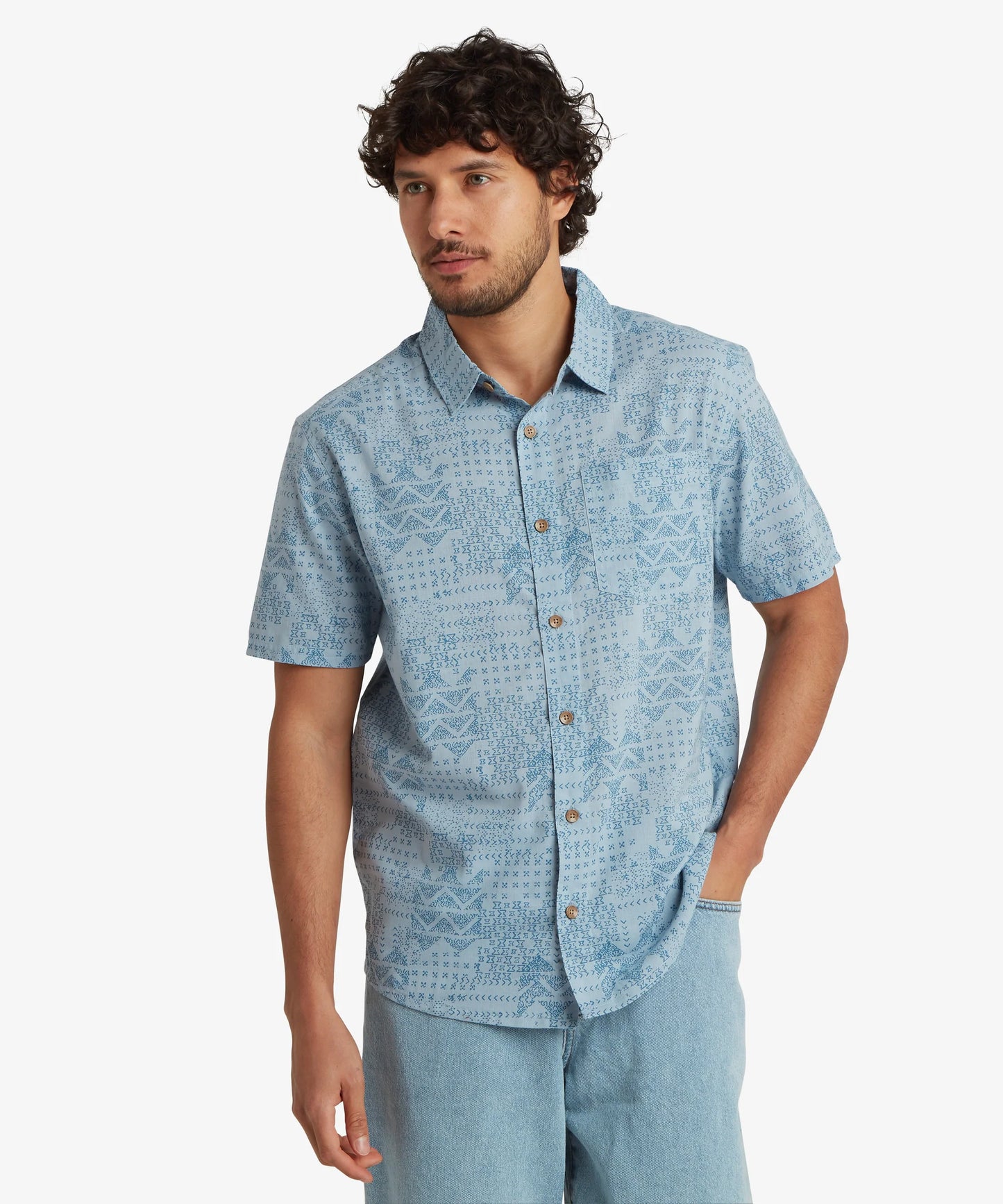 Sherpa - Puja Short Sleeve Shirt - Dark Sky