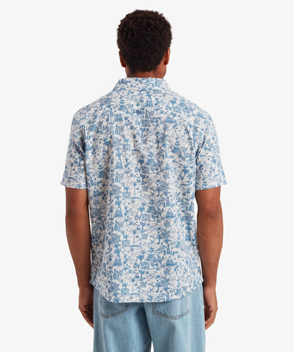 Sherpa - Ravi Short Sleeve Shirt - Katha White/Blue