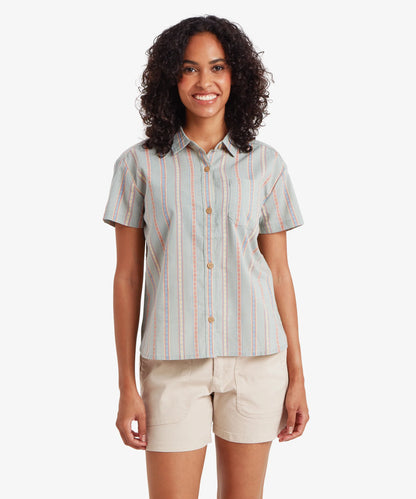 Sherpa - Jaya Camp Shirt - Celery Patti Stripe