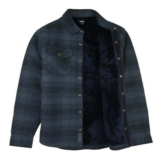 Jetty - Sherpa Jacket - Black & Blue