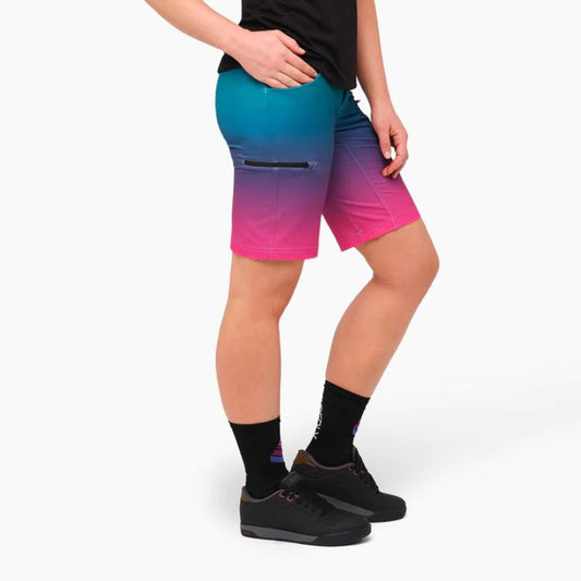 Shredly - All Time 11in - Zipper Snap Mid-Rise Short - Women's - Rainbow Ombre
