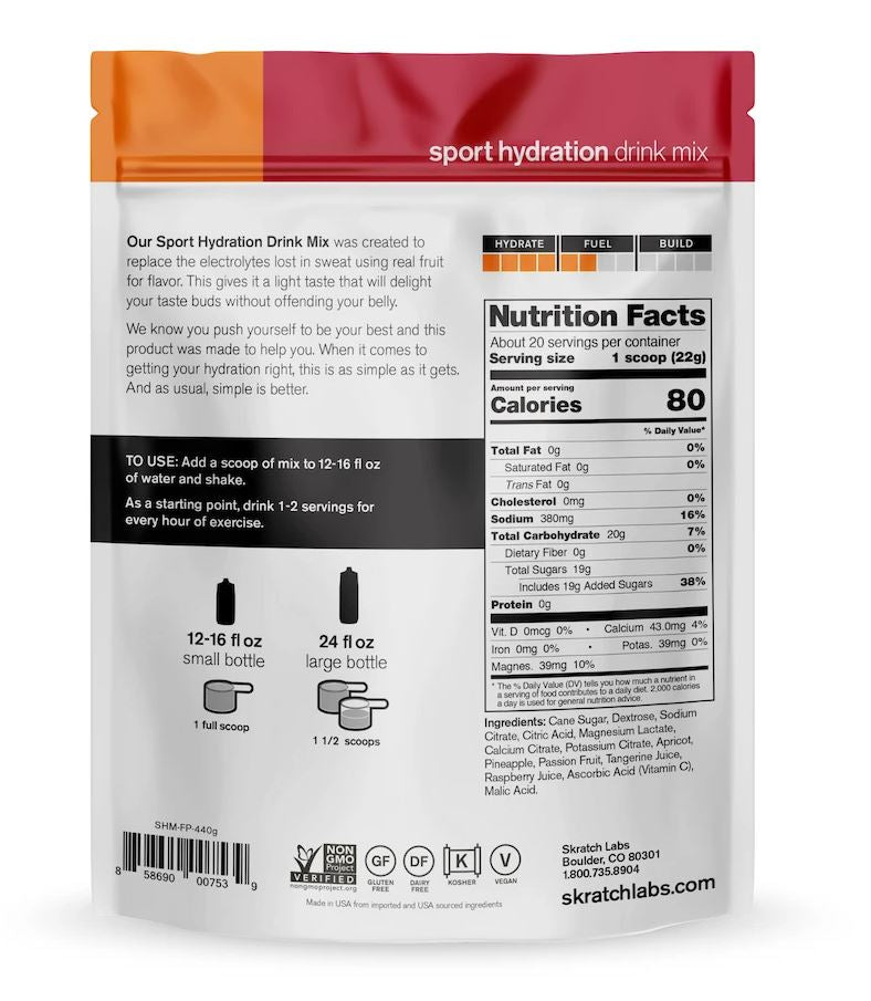 Skratch Labs - Hydration Sports Drink Mix - Raspberry Limeade with Caffeine