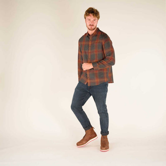 Sherpa - Batsa Eco Long Sleeve Shirt - Men's - Clay Red Plaid