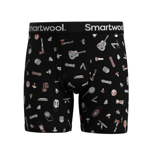 Smartwool - Merino Print Boxer Brief Boxed - Men's - Black Gone Camping