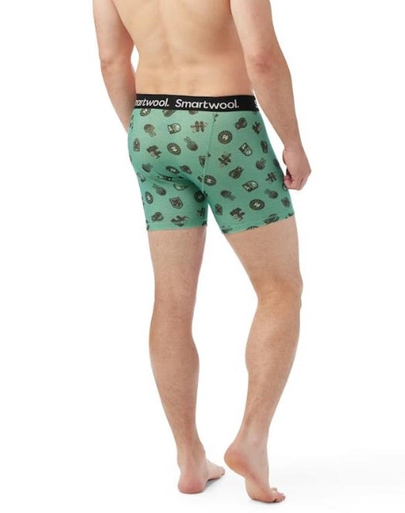 Smartwool - Merino Print Boxer Brief Boxed - Men's - Zen Green Trail Ride
