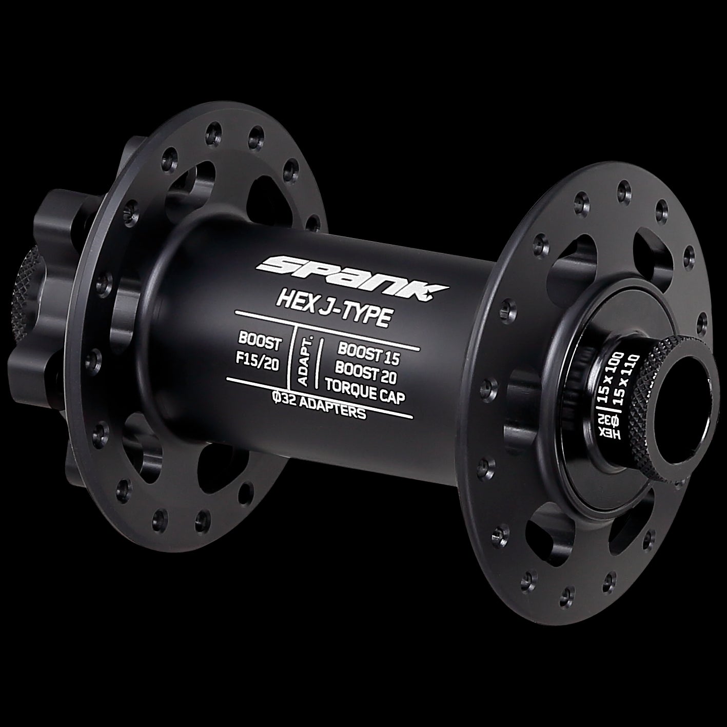 SPANK - Hex JType F15/20 32H Front Hub - Black