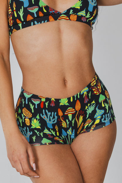 The Super Shroom | Neon Mushrooms Modal Boyshort Underwear