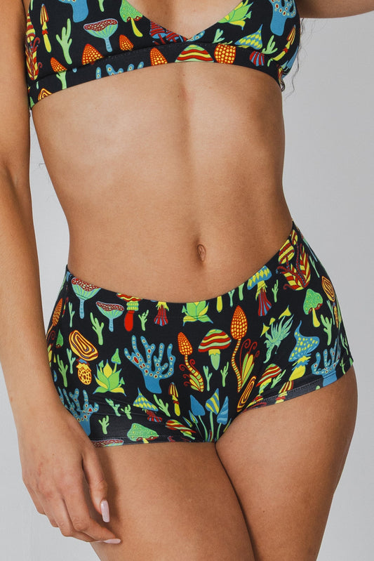 The Super Shroom | Neon Mushrooms Modal Boyshort Underwear