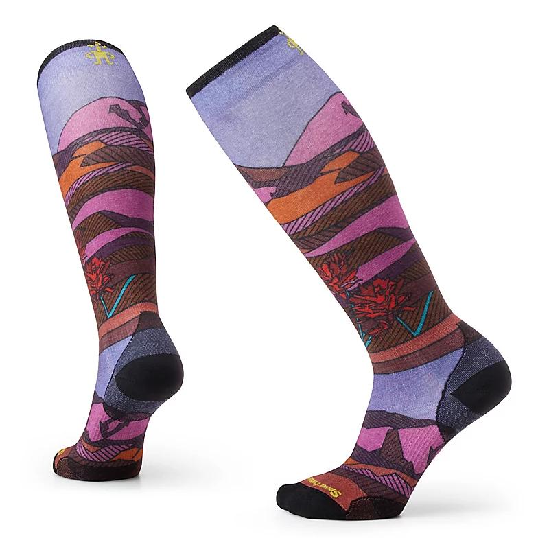 Smartwool - Women's Ski Zero Cushion Floral Field Print OTC Socks - Picante