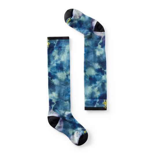Smartwool - Ski Zero Cushion Tie Dye Print OTC Socks - Junior - Deep Navy