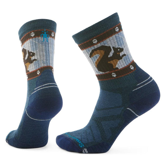 Smartwool - Hike Low Cushion Squirrely Print Crew - Women's - Twilight Blue