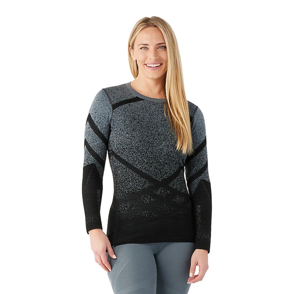 Smartwool - Intraknit Thermal Merino Base Layer Pattern Crew - Women's - Deep Navy-Serene Blue